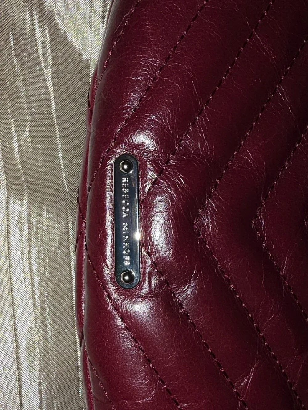 Rebecca Minkoff Quilted Burgundy Crossbody Belt Bag